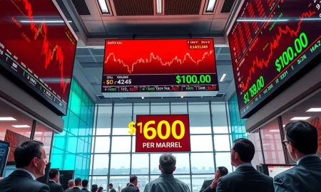 Stock market decline as oil prices spike above $100 per barrel in March 2026 trading