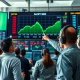 Trading floor activity as stocks close higher after President Trump's comments on the Iran conflict.