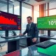 March 2026 trading floor scene showing conflicting market data: oil price surge versus Oracle StockPil gains