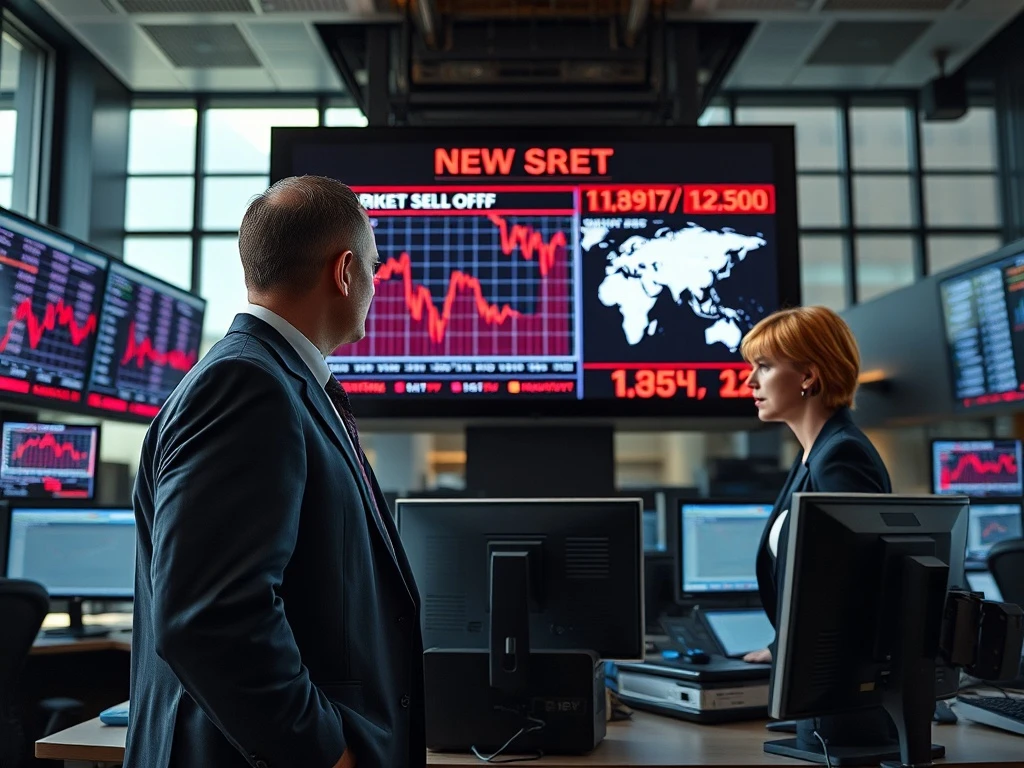 Trader monitors stock market selloff and Middle East conflict news on March 8, 2026.