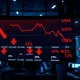 Stock market decline showing falling indexes amid inflation concerns and weak US job data