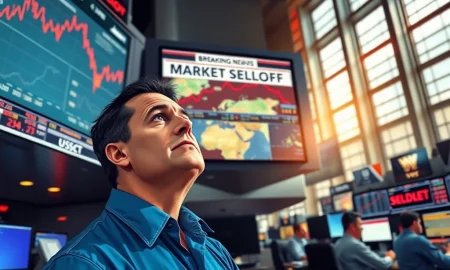 Trader reacts to stock market selloff on NYSE floor amid inflation and jobs data concerns.