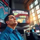 Trader reacts to stock market selloff on NYSE floor amid inflation and jobs data concerns.