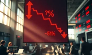 Stock market decline with falling prices on trading display during March 2026 market retreat