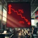 Stock market decline with falling prices on trading display during March 2026 market retreat