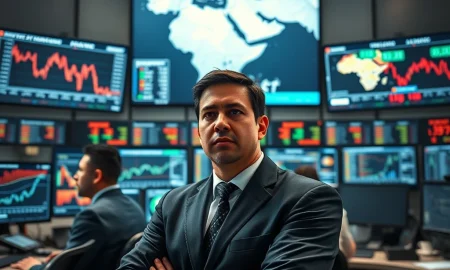 Financial trading floor monitors show stocks pressured by bond yields and Persian Gulf conflict on March 10, 2026