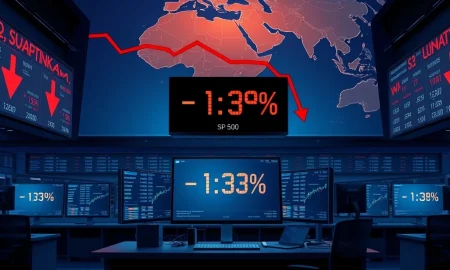 Stock market decline with falling indices amid Middle East conflict and weak US employment data