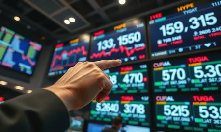 A trader monitors sugar and crude oil futures prices on a digital screen in a financial exchange.