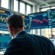 A trader monitors sugar and energy commodity futures on a financial trading floor.