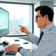 Financial analyst at TD Securities monitors inflation and Treasury yield data charts in 2026 economic briefing.