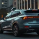 Autonomous electric SUV representing the Uber and Rivian robotaxi partnership on a city street.