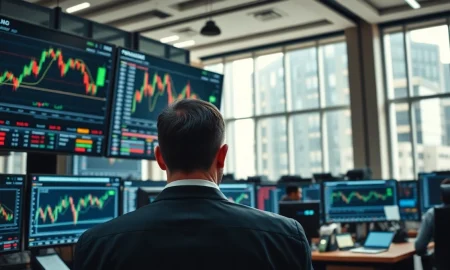 Trading monitors display financial charts showing unusual options activity for MARA, WVE, and GLNG stocks.