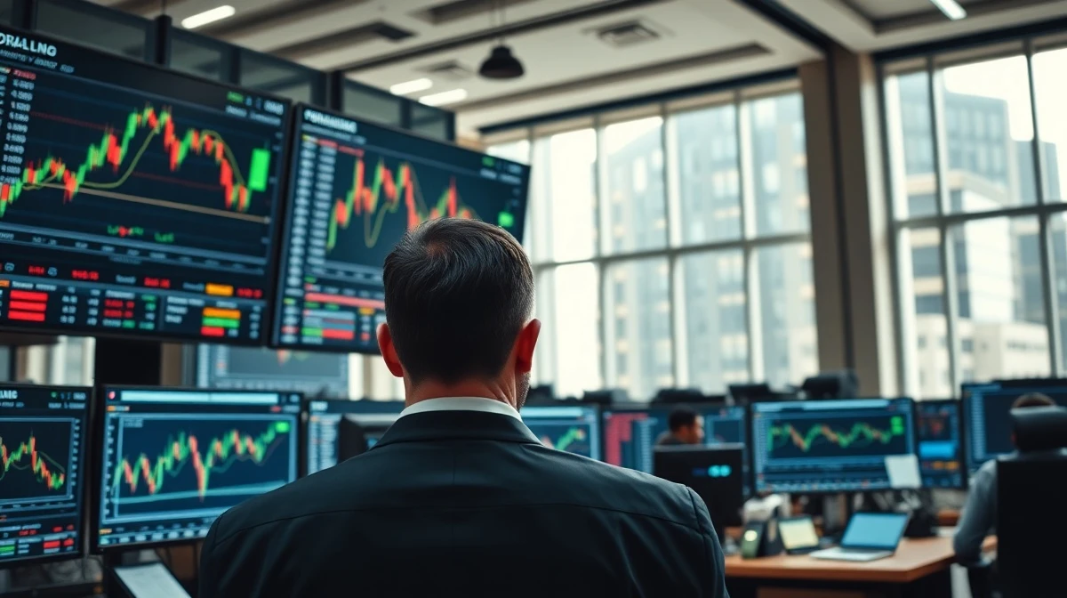 Trading monitors display financial charts showing unusual options activity for MARA, WVE, and GLNG stocks.