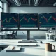 Professional trading desk analyzing unusual options activity for United Airlines, Boeing, and Wells Fargo stocks.