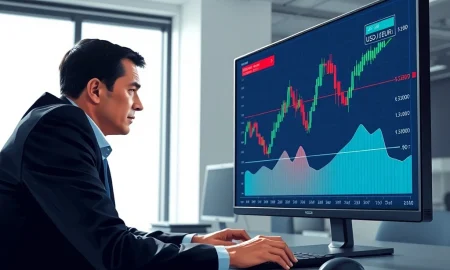 Financial analyst reviews USD currency chart following latest jobs data report from Commerzbank.