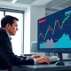 Financial analyst reviews USD currency chart following latest jobs data report from Commerzbank.