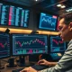 A trader monitors USD/JPY forex charts ahead of central bank policy meetings.