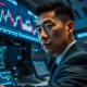 Trader monitors USD/JPY at 158.00 on Bloomberg Terminal during risk-off market session.