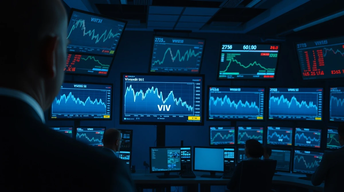 Financial chart showing Vivendi SE stock analysis and price target revision.