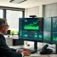 Financial analyst monitoring VYM ETF and component stocks MCD TXN T on trading desk displays