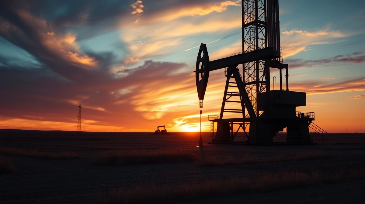 Oil drilling rig at dusk, representing Weatherford International's core business operations.