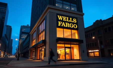 Wells Fargo bank branch exterior at dusk during oversold RSI market conditions March 2026
