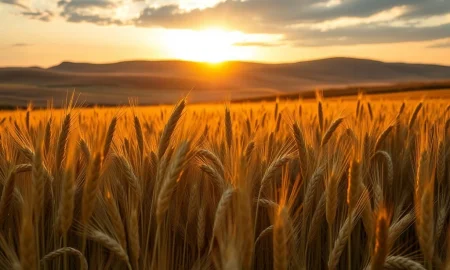 Wheat field at dawn representing commodity market movements and agricultural reporting