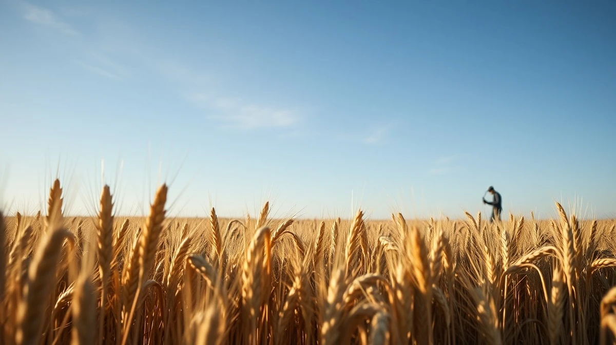 A wheat field representing the agricultural commodities market where futures traded mixed.