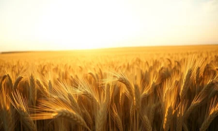 A vast wheat field representing the agricultural commodity surge in grain markets on March 6, 2026.