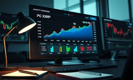 Financial dashboard showing XRP's dramatic rise on a key institutional liquidity ranking chart tracked by smart money.