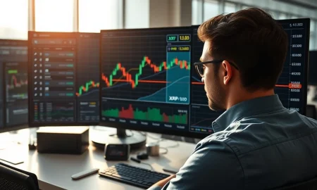 Analyst reviewing the critical XRP price chart pattern that predicted previous rallies.