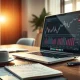 Financial analyst reviewing stock performance charts on a laptop.