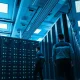 Amazon data center server racks representing AWS and AI infrastructure growth.