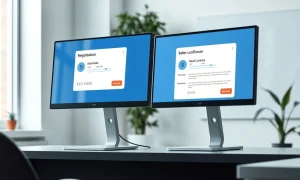 Anthropic AI agent marketplace interface showing a completed transaction on two monitors in a modern office