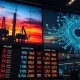 Asian currency exchange board with oil and AI visual metaphors in background, illustrating Commerzbank analysis