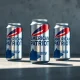 Three American Patriot beverage cans, the new brand from Barron Trump, on a studio surface.