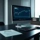 A financial desk with documents and a screen showing Blue Owl Capital stock data.