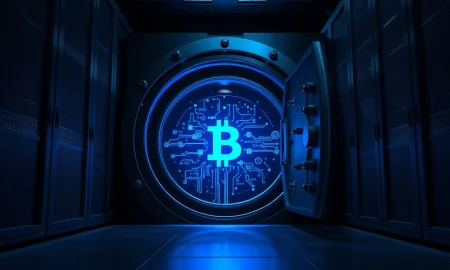 Digital representation of a Chainlink token unlock and market transfer.