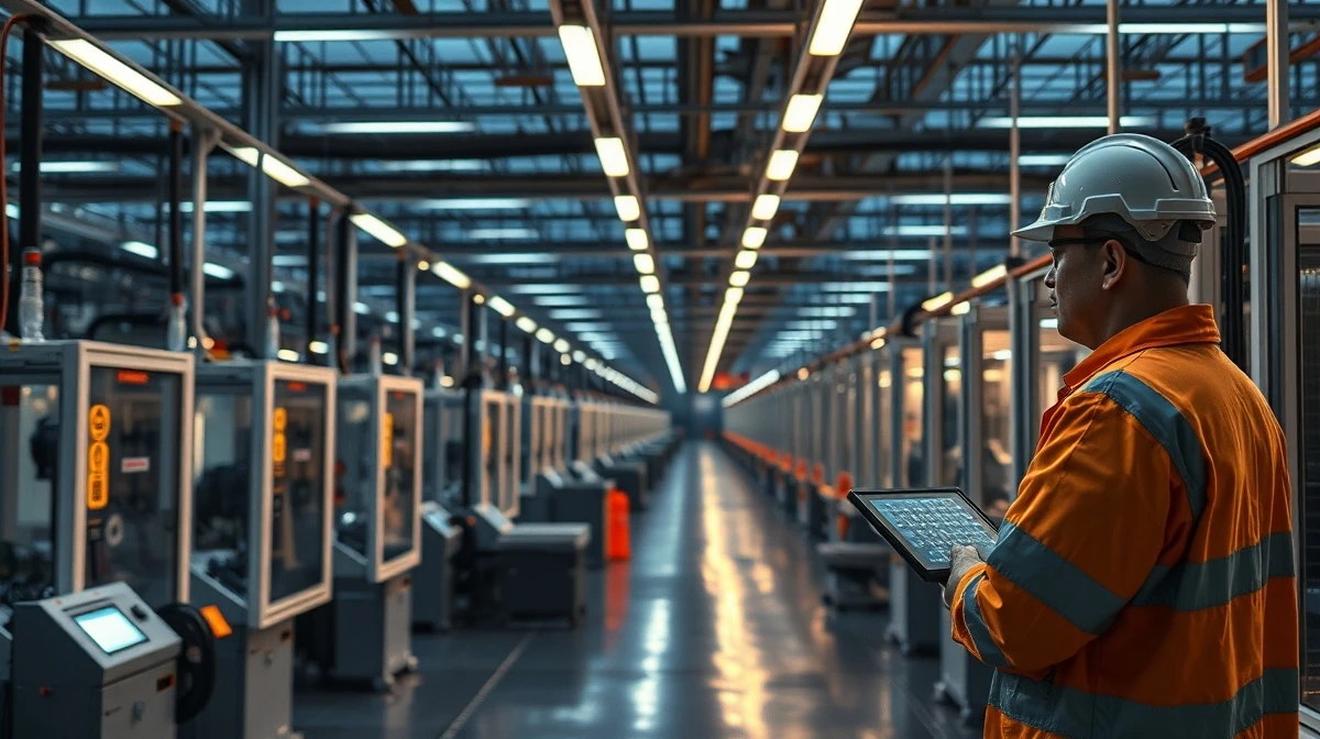 A factory floor in China illustrating the manufacturing sector, which showed a PMI rebound in March 2026.