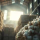 Cotton bales in a warehouse, representing the commodity futures market.