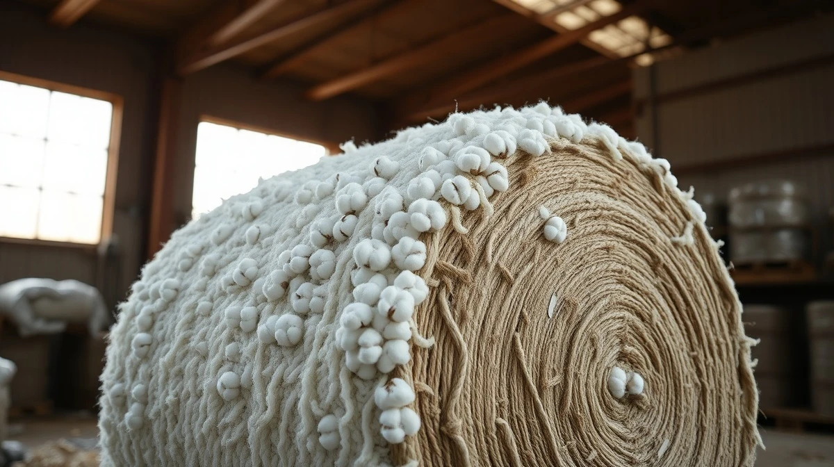 A bale of cotton in a warehouse, representing commodity futures trading.