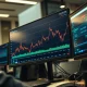 A trader monitors a chart showing the US Dollar Index rising sharply above the 100.00 level.