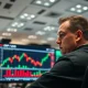 A trader monitors a GBP/USD forex chart showing a strong upward move on a financial terminal.