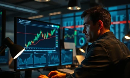 A trader monitors GBP/USD currency pair on a financial terminal as markets react to geopolitical news.