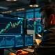 A trader monitors GBP/USD currency pair on a financial terminal as markets react to geopolitical news.