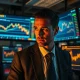 A trader monitors gold price and US dollar charts on a financial terminal.