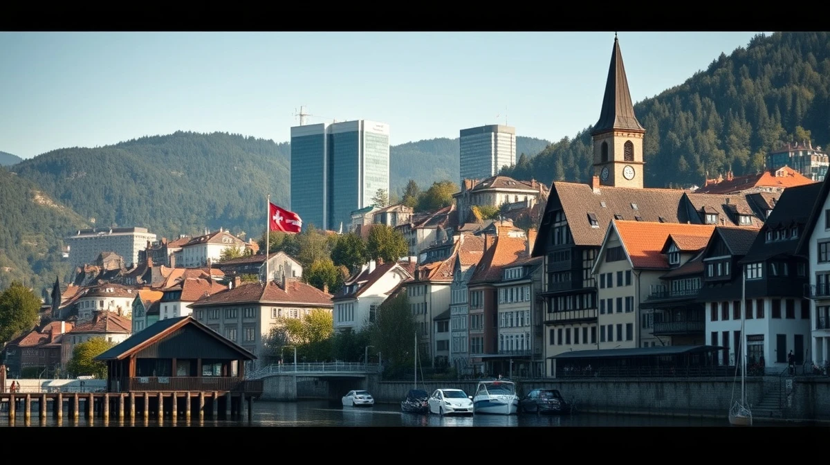 The town of Zug, Switzerland, a destination for Gulf wealth and corporate relocations.