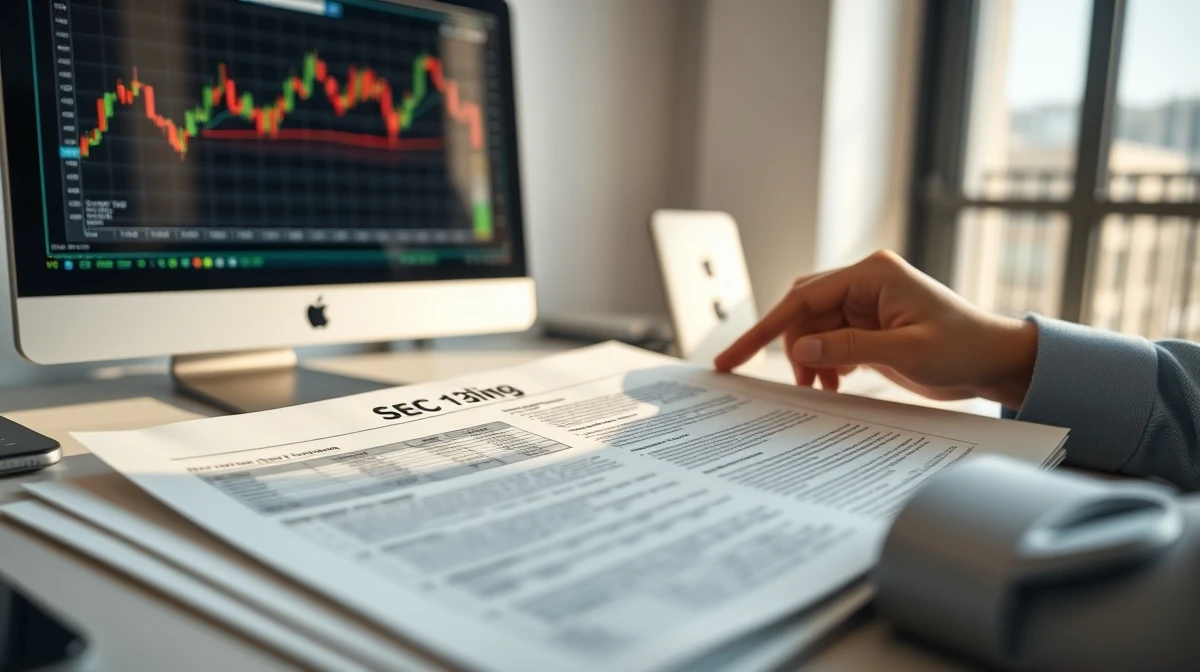 Financial analyst reviewing SEC 13F filing documents for Procter & Gamble stock holdings.