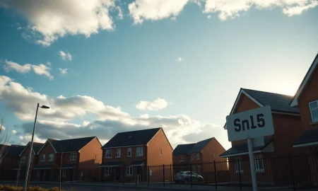 A UK housing development with a sold sign, illustrating the Help to Buy scheme.
