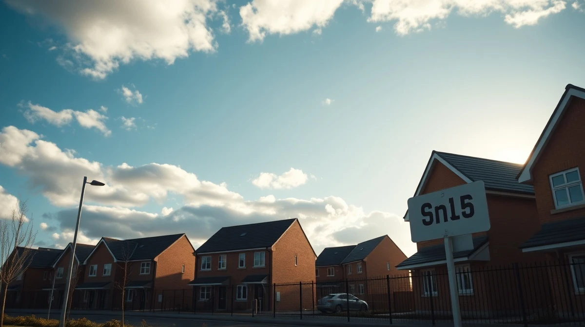 A UK housing development with a sold sign, illustrating the Help to Buy scheme.